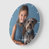 写真パーソナライズされたと名前 ラージ壁時計 (傾斜)