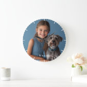 写真パーソナライズされたと名前 ラージ壁時計 (ホーム)