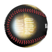 写真パーソナライズされたと名前Black Circle 野球ボール (正面左)