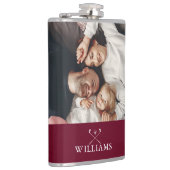 写真パーソナライズされたと名前Burgundy Red フラスク (右)