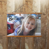 写真パーソナライズされたと名前Family Photo 吊り下げ型タペストリー