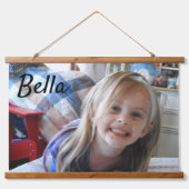 写真パーソナライズされたと名前Family Photo 吊り下げ型タペストリー (正面)