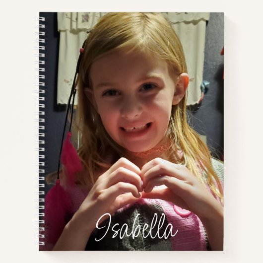 写真パーソナライズされたと名前Sketchbook ノートブック (正面)