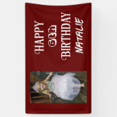 写真パーソナライズされたと年齢のハッピーバースデー 横断幕 (縦)