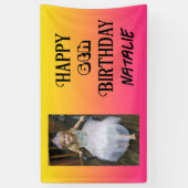 写真パーソナライズされたと年齢のハッピーバースデー 横断幕 (縦)