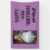 写真パーソナライズされたと年齢のハッピーバースデー 横断幕 (縦)