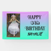 写真パーソナライズされたと年齢のハッピーバースデー 横断幕 (横)