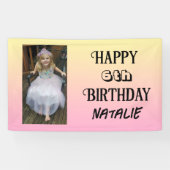 写真パーソナライズされたと年齢のハッピーバースデー 横断幕 (横)