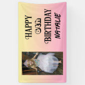 写真パーソナライズされたと年齢のハッピーバースデー 横断幕 (縦)