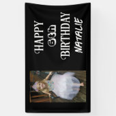 写真パーソナライズされたと年齢のハッピーバースデー 横断幕 (縦)