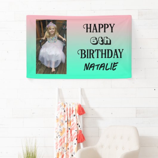 写真パーソナライズされたと年齢のハッピーバースデー 横断幕 (インサイチュ)