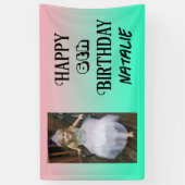 写真パーソナライズされたと年齢のハッピーバースデー 横断幕 (縦)