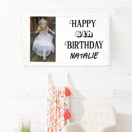 写真パーソナライズされたと年齢のハッピーバースデー 横断幕 (インサイチュ)