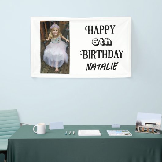 写真パーソナライズされたと年齢のハッピーバースデー 横断幕 (トレードショー)