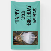 写真パーソナライズされたと年齢のハッピーバースデー 横断幕 (縦)