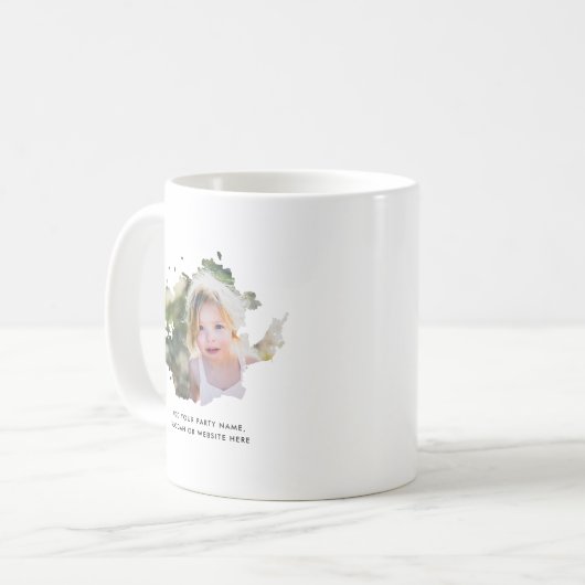 写真パーソナライズされたと文字のインク点 コーヒーマグカップ (正面左)