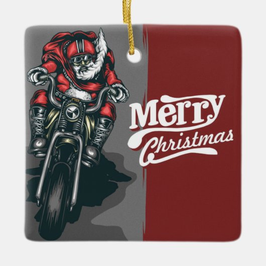 写真パーソナライズされたと文字のカスタムクリスマス セラミックオーナメント (正面)