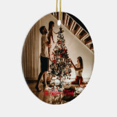 写真パーソナライズされたと文字のカスタム家族 セラミックオーナメント (右)