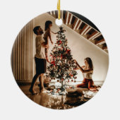 写真パーソナライズされたと文字のカスタム家族 セラミックオーナメント (裏面)