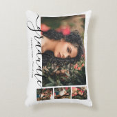 写真パーソナライズされたと文字のコラージュ卒業生 アクセントクッション (正面(垂直))