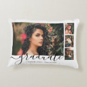 写真パーソナライズされたと文字のコラージュ卒業生 アクセントクッション (裏面)