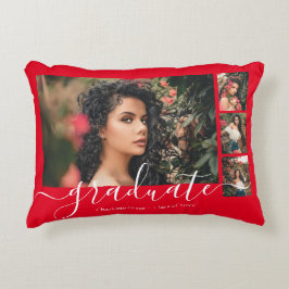 写真パーソナライズされたと文字のコラージュ卒業生 アクセントクッション