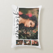 写真パーソナライズされたと文字のコラージュ卒業生 アクセントクッション (裏面(縦))