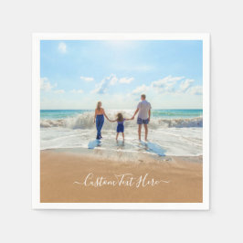 写真パーソナライズされたと文字のナプキン スタンダードカクテルナプキン