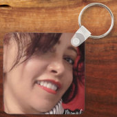 写真パーソナライズされたと文字のフォトキーリング キーホルダー (裏面)