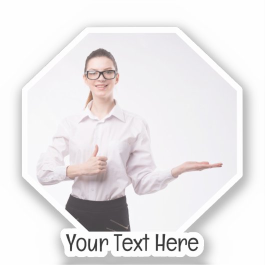 写真パーソナライズされたと文字のポリゴンフレーム シール (正面)