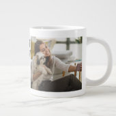 写真パーソナライズされたと文字の犬の母最高のが2人 ジャンボコーヒーマグカップ (右)