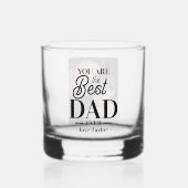 写真パーソナライズされたと文字は今まで最高のも ウイスキーグラス (正面)