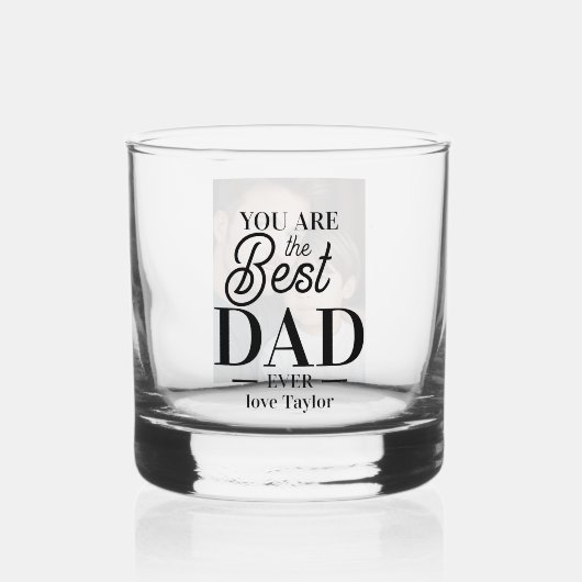 写真パーソナライズされたと文字は今まで最高のも ウイスキーグラス (正面)