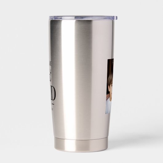 写真パーソナライズされたと文字は今まで最高のも 保温保冷タンブラー (左面)