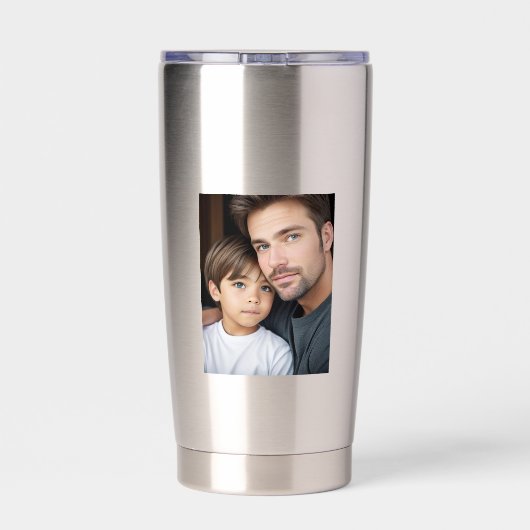 写真パーソナライズされたと文字は今まで最高のも 保温保冷タンブラー (背面)