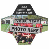 写真パーソナライズされたと文字を持つサッカーボール サッカーボール (フラット)