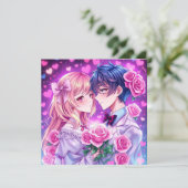 写真パーソナライズされたと文字アニメバレンタインデー カード (スタンド正面)