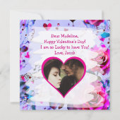 写真パーソナライズされたと文字アニメバレンタインデー カード (裏面)