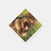 写真パーソナライズされたと文字カスタム スタンダードカクテルナプキン (角)