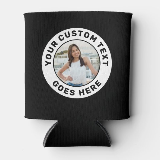 写真パーソナライズされたと文字カスタム 缶クーラー (正面)