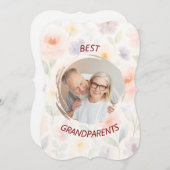 写真パーソナライズされたと文字カード | 最高の祖父母 (正面/裏面)
