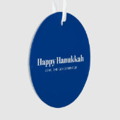 写真パーソナライズされたと文字ブルーHanukkah オーナメント (正面)