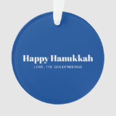 写真パーソナライズされたと文字ブルーHanukkah オーナメント (正面)