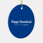 写真パーソナライズされたと文字ブルーHanukkah セラミックオーナメント (右)