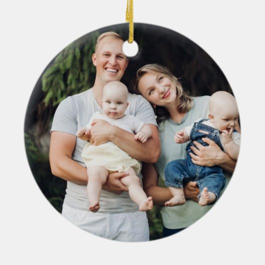 写真パーソナライズされたと文字ブルーHanukkah セラミックオーナメント (裏面)