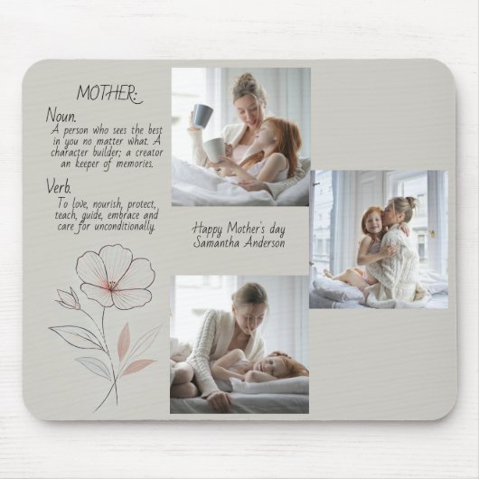 写真パーソナライズされたと文字マウスパッド – 母の日 マウスパッド (正面)
