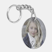 写真パーソナライズされたと文字両面 キーホルダー (正面左)