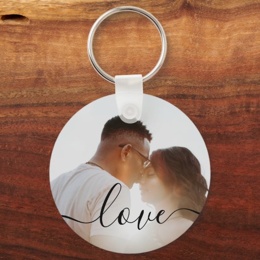 写真パーソナライズされたと文字写真 キーホルダー (正面)