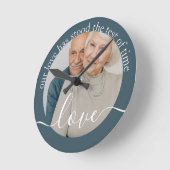 写真パーソナライズされたと文字写真 ラウンド壁時計 (傾斜)