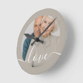 写真パーソナライズされたと文字写真 ラウンド壁時計 (傾斜)